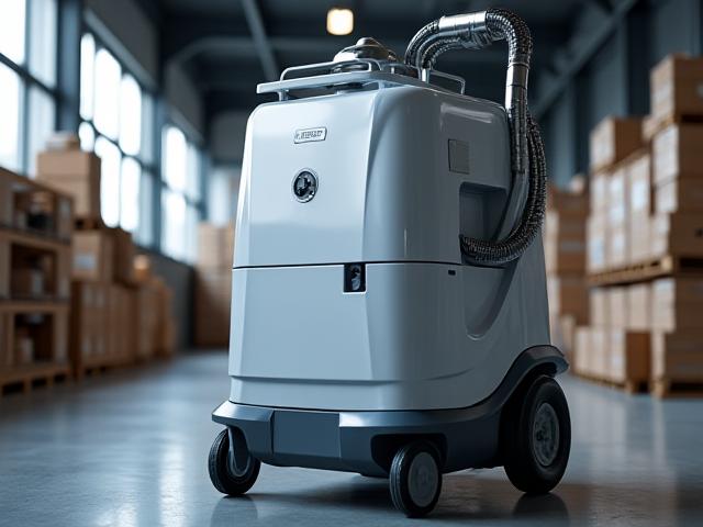 Industrial grade cleaning equipment and safety gear on a London construction site