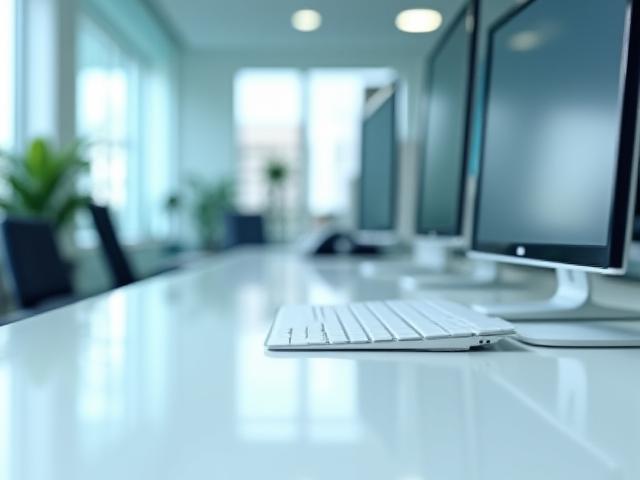 Modern startup office interior with glass walls